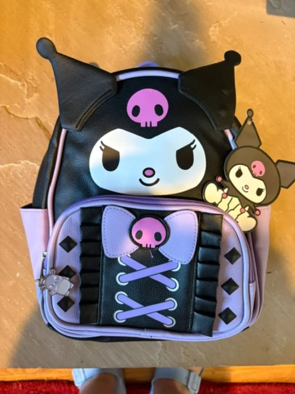 NWT Kuromi Hello Kitty Sanrio Officially Licensed Ruffle Purple Goth Backpack